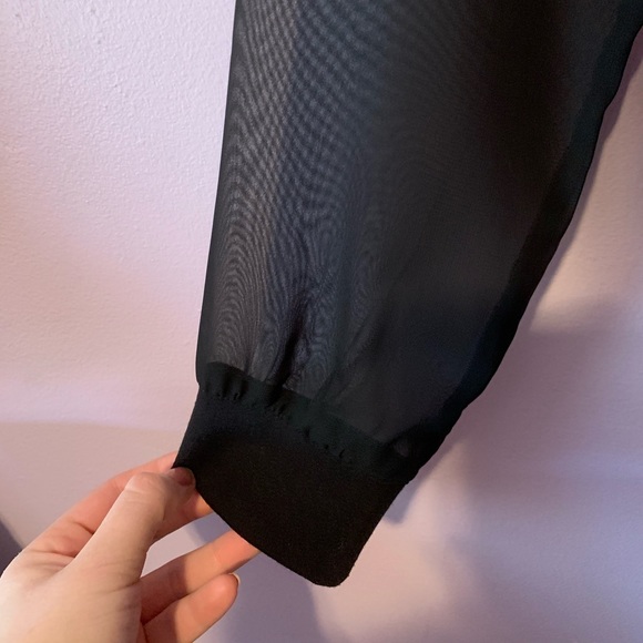 Flowery Mesh Sleeve Jacket - Picture 4 of 4